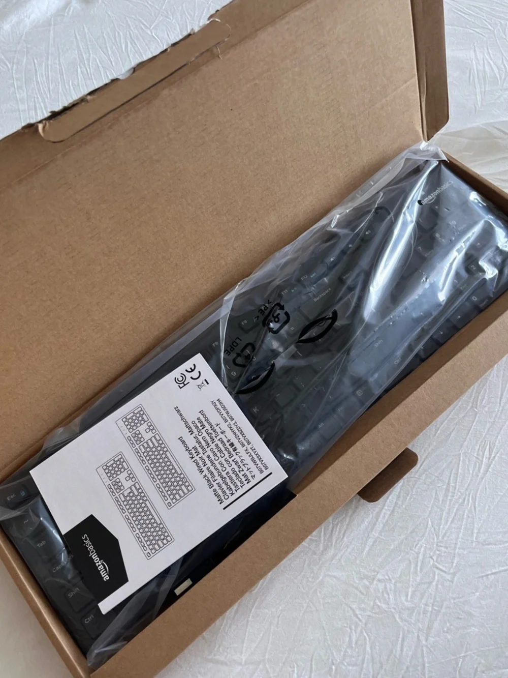 Amazon Basics Black Wired USB Full-Size Keyboard